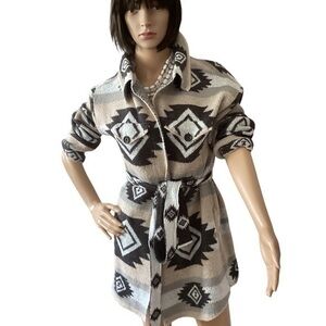 Boho Print Cardigan Sweater Size Large